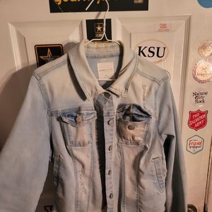 Celebrity Pink Frayed Jean Jacket